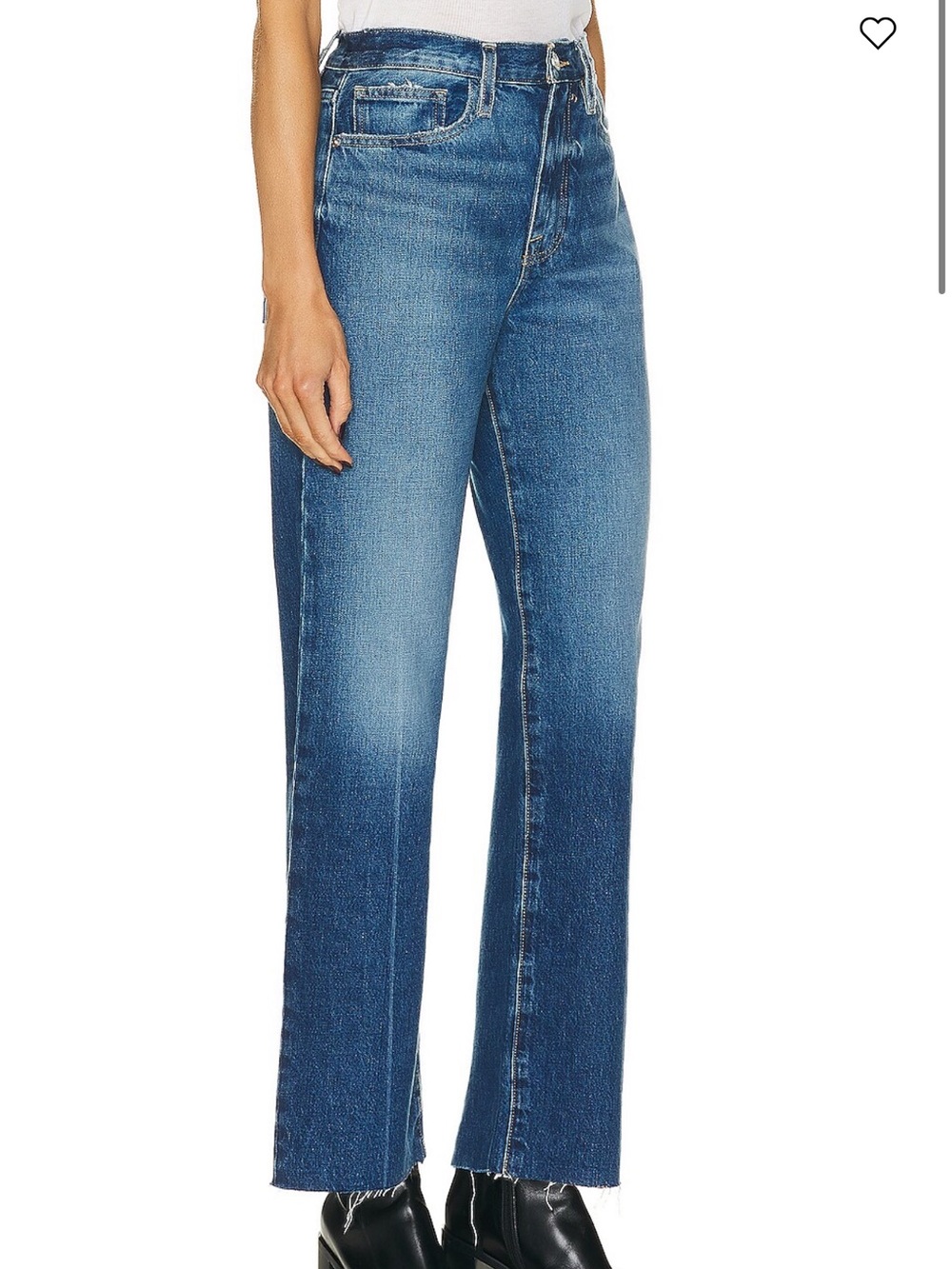 FRAME Le Jane Raw Hem  Straight Leg Jeans in Del Amo Grind Size 27